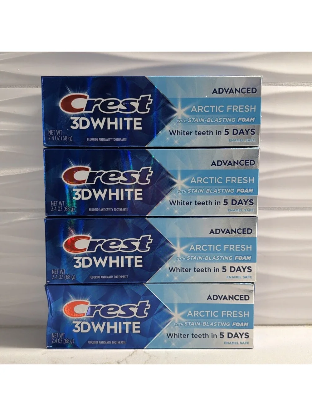 Crest 3D White Advanced Arctic Fresh Toothpaste 2.4 oz -Exp 09/2028 (Pack of 4)